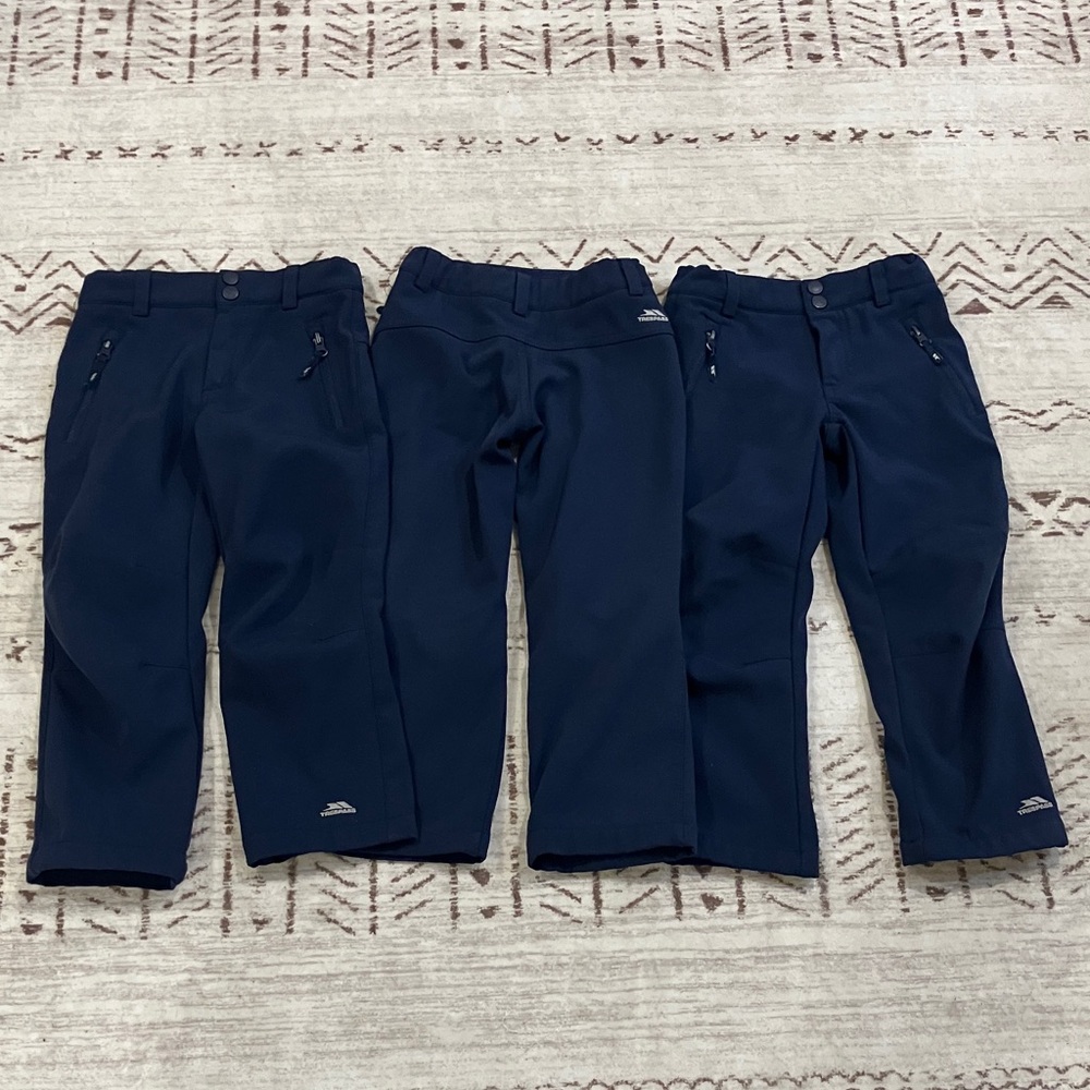 Set of 3 Fleece-Lined Kids Navy Outdoor Hiking Pants